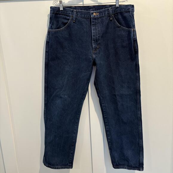 Rustler Jeans Mens 38x29 Blue Denim Relaxed Fit Straight Leg Classic 87619PW - Picture 3 of 13